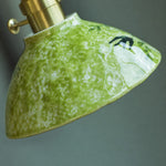 Load image into Gallery viewer, Shallow Dome - green ceramic glaze and rim detail