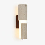 Charger l'image dans la visionneuse de galerie, Short yellow travertine acrylic wall lamp 30 cm product view