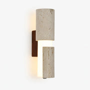 Short yellow travertine acrylic wall lamp 30 cm product view