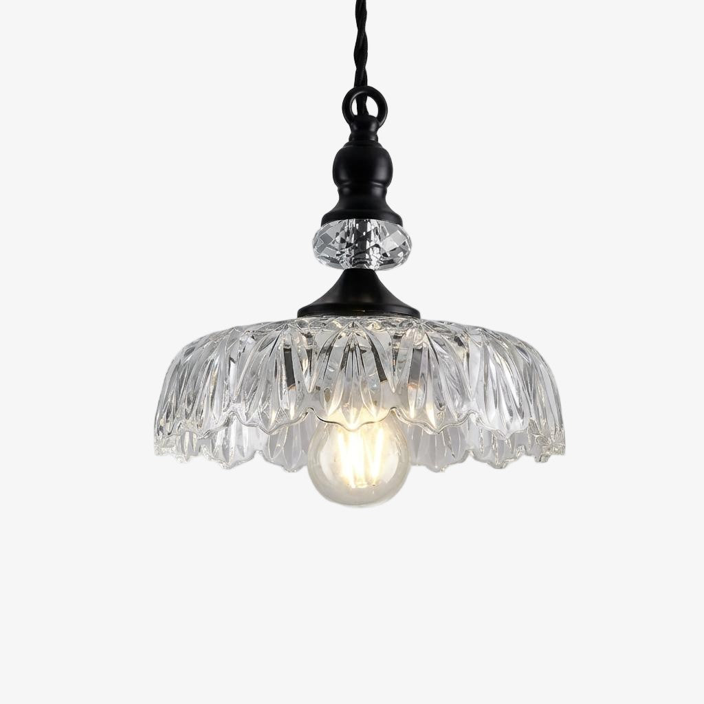 Verdoma Flower Glass Pendant Light - Vintage Floral Design for Living and Dining U01