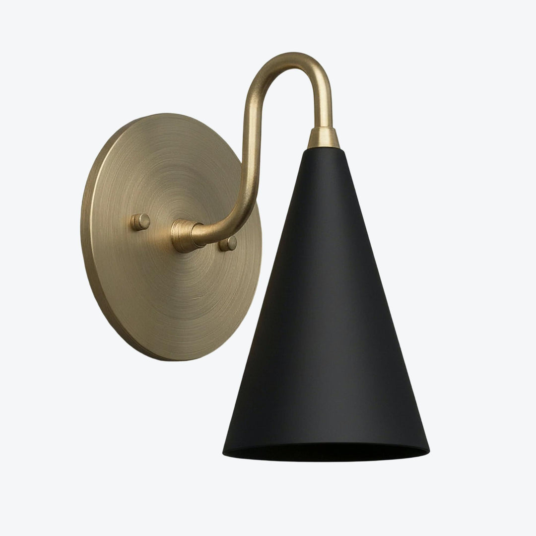 Curved Metal Shade Sconce Vintage Style Wall Light - Entryway Stairwell Lighting