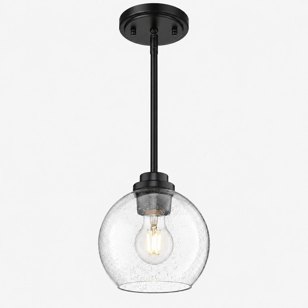 Modern Clear Glass Pendant Light for Kitchen Island and Foyer