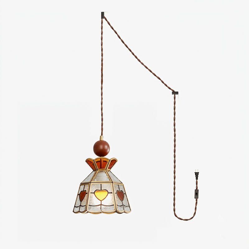 Colorful Decorative Glass Plug-In Swag Pendant