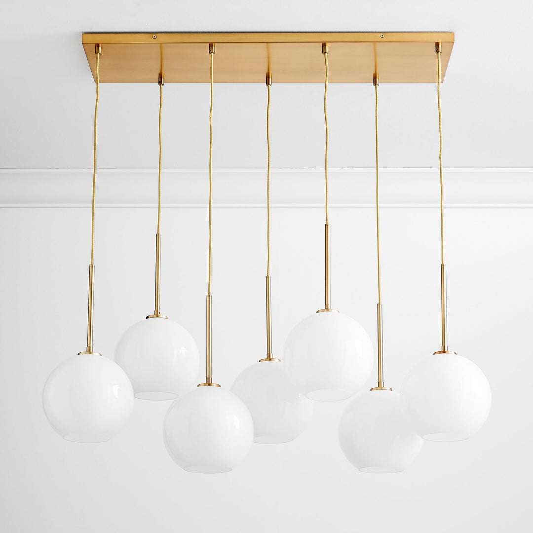 Selvion Eleganter 7-Licht Kugel Kronleuchter – Glas Pendelleuchte
