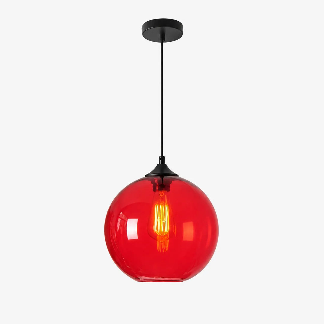 Smoky Gray Glass Globe Pendant Light