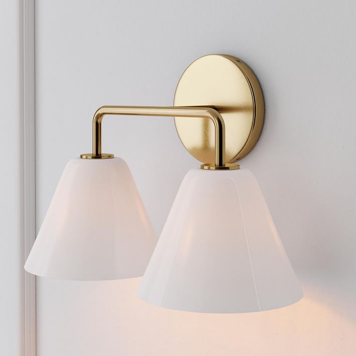 Aplique de pared Conica Cone: iluminación moderna de vidrio de 1, 2 y 3 luces