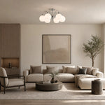Charger l'image dans la visionneuse de galerie, Glass globe chandelier in a neutral living room