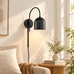 Charger l'image dans la visionneuse de galerie, Dome Arm Plug-In Cord Arched Metal Wall Sconce