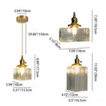 Load image into Gallery viewer, Traditional Vintage Square Rectangle Ripple Glass Iron 1-Light Pendant Light For Living Room
