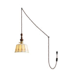 Bild in Gallery-Viewer laden, Wood Finial Ceramic Plug-In Swag Pendant