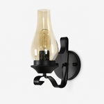 Bild in Gallery-Viewer laden, Loft industrial kerosene style wall lamp with amber tinted glass shade