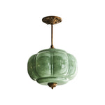 Cargar imagen en el visor de la Galería, Lámpara colgante Eloise de vidrio lechoso festoneado de inspiración vintage: lámpara de acento moderna para cocina y dormitorio.
