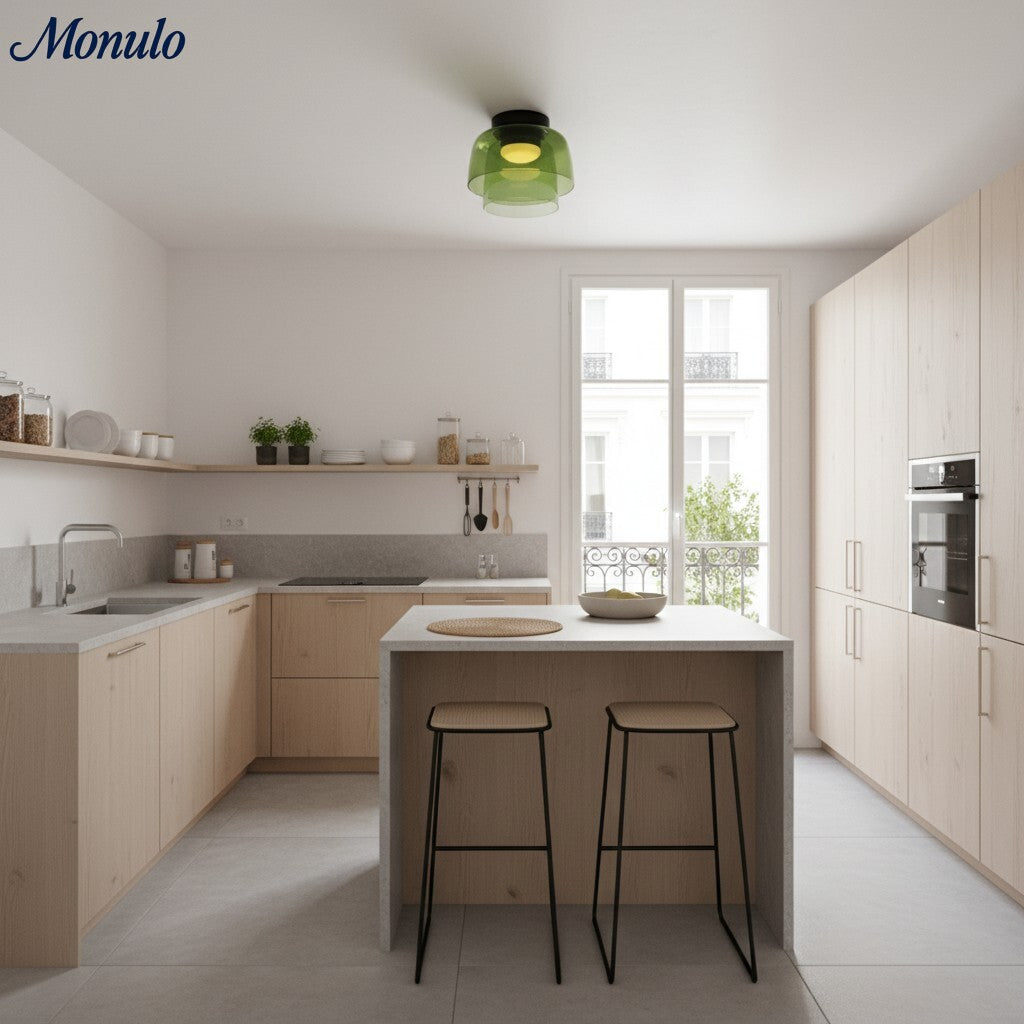 Lámpara de techo Verdoma multicapa con forma de cuenco: vidrio minimalista moderno para salas de estar y comedores.