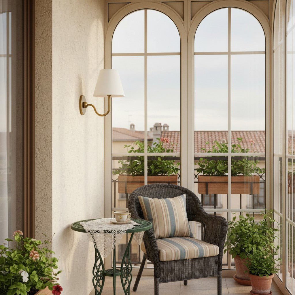 Aplique de pared Luvora con pantalla de tela y pantalla de tambor - Aplique plisado clásico