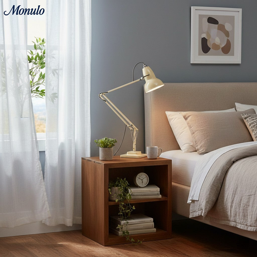 Lampe de bureau réglable Modryx - Métal industriel ancien pour bureau et chambre