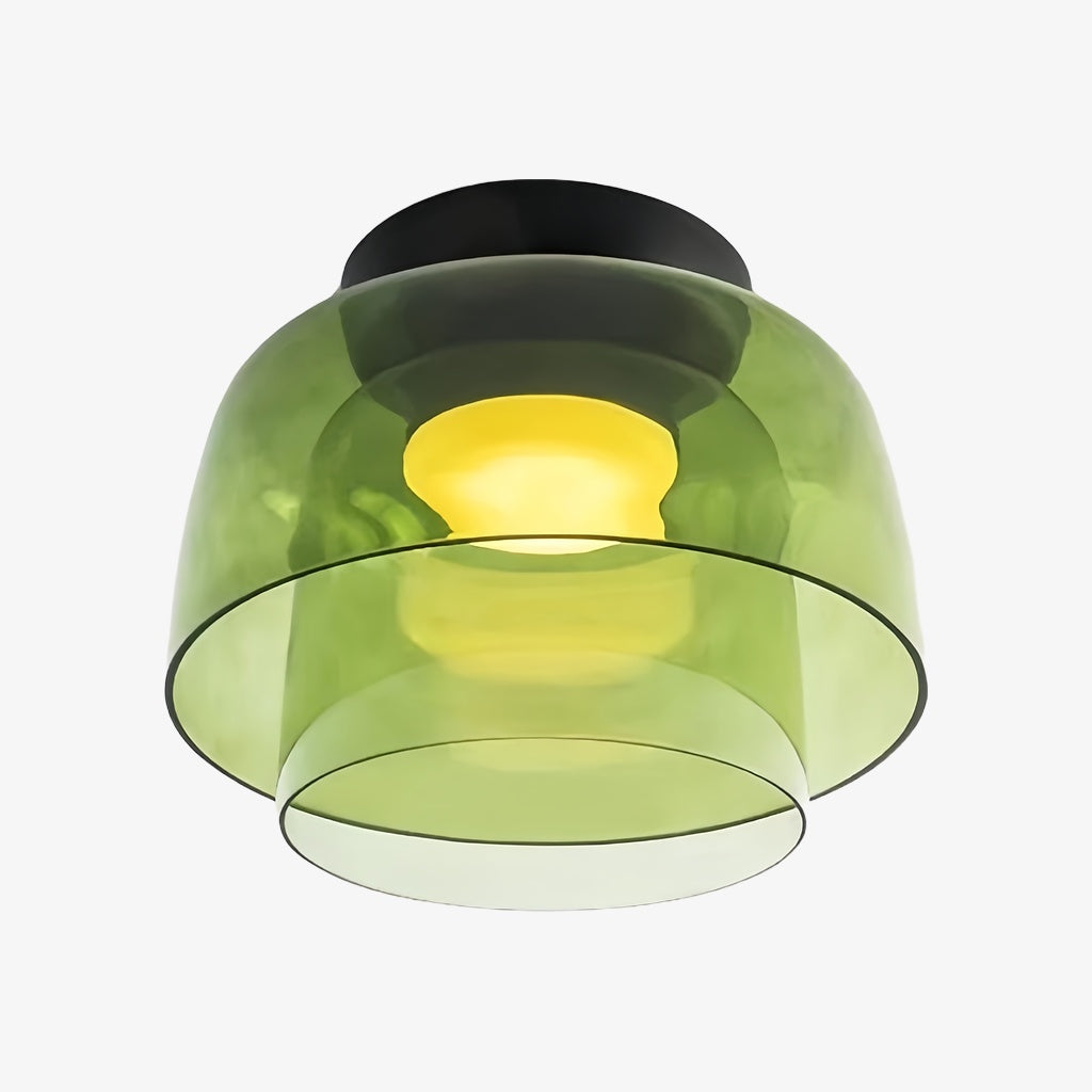 Lámpara de techo Verdoma multicapa con forma de cuenco: vidrio minimalista moderno para salas de estar y comedores.