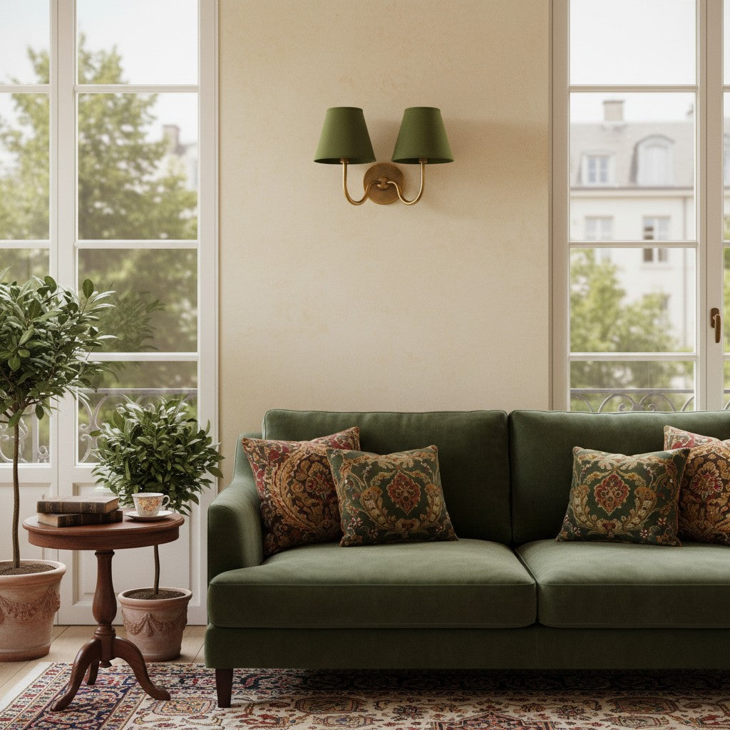 Luvora Fabric Shade Wall Sconce with Drum Shade - Classic Pleated Sconce Light