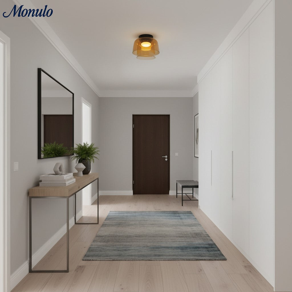 Lámpara de techo Verdoma multicapa con forma de cuenco: vidrio minimalista moderno para salas de estar y comedores.