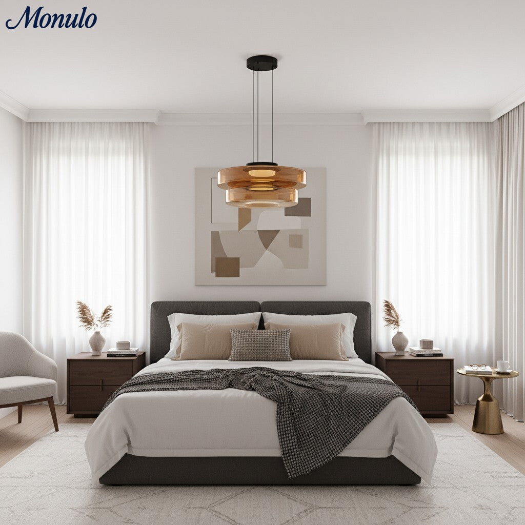 Verdoma Stacked Disc Form Glass Pendant Light Contemporary Nordic Lighting for Kitchens