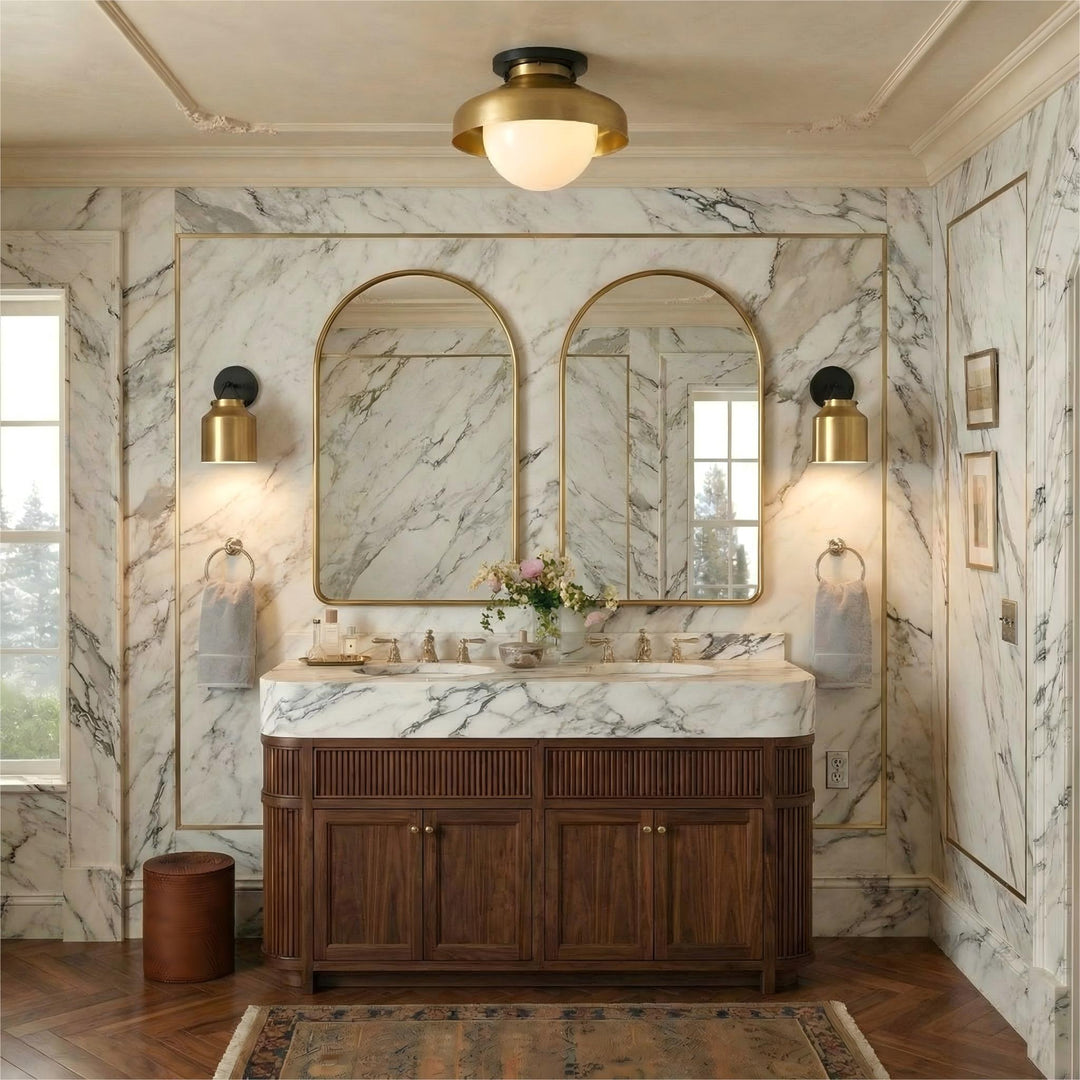 Hanton Aufputz-Deckenleuchte – Modernes minimalistisches Leuchtmittel mit Milchglas- und Metallschirm