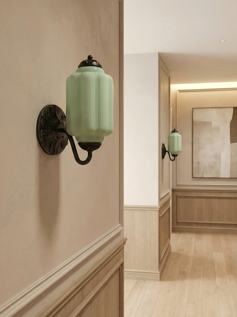 Vintage Milchglas Wandleuchte Nachttisch Flur Eloise Wandleuchte