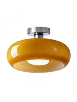Load image into Gallery viewer, Retro Brass Bauhaus Glass Disc Ceiling Lamp
