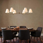 Charger l'image dans la visionneuse de galerie, Lustre linéaire en tissu Fibura - Lustre linéaire moderne Simone à 2 lumières en laiton