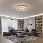 Load image into Gallery viewer, Glomar Glass Round Flush Ceiling Light - Modern Metal Glass Finish Living Areas