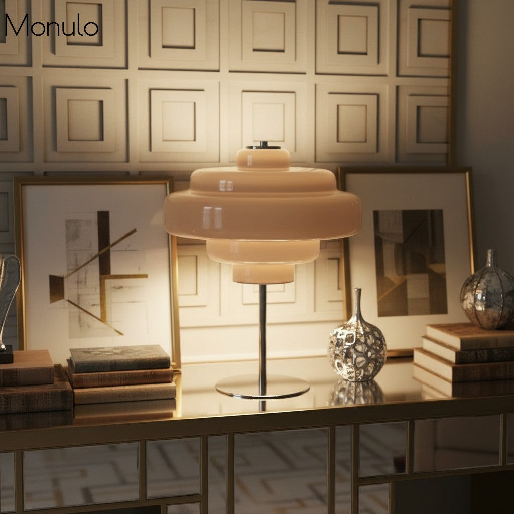 Koloro Minimalist Curved Glass Table Lamp – Contemporary Home Décor Light Fixture