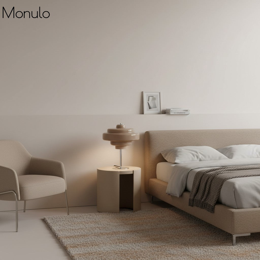 Koloro Minimalist Curved Glass Table Lamp – Contemporary Home Décor Light Fixture