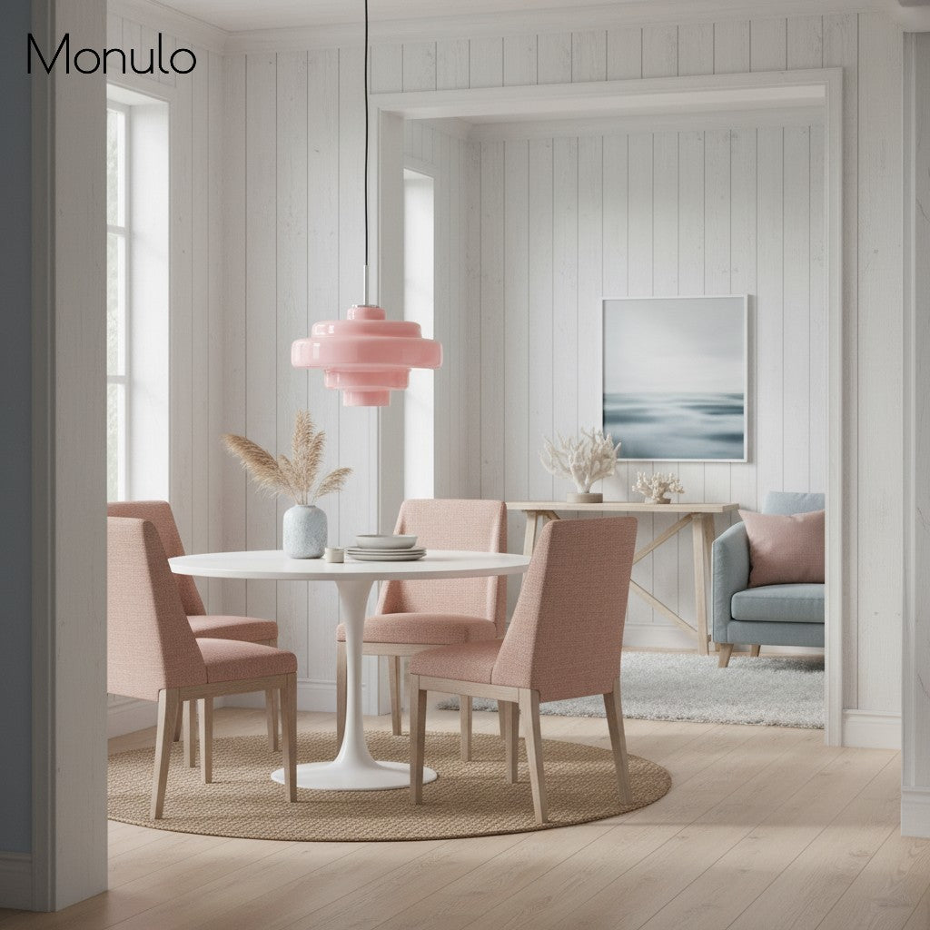 Koloro Modern Art-Inspired Curved Glass Pendant Fixture - Transitional Style Lighting for Living Spaces