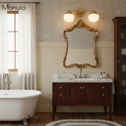 Opalume Metal Canopy Globe Vanity Sconce — Transitional Art-Deco Wall Light