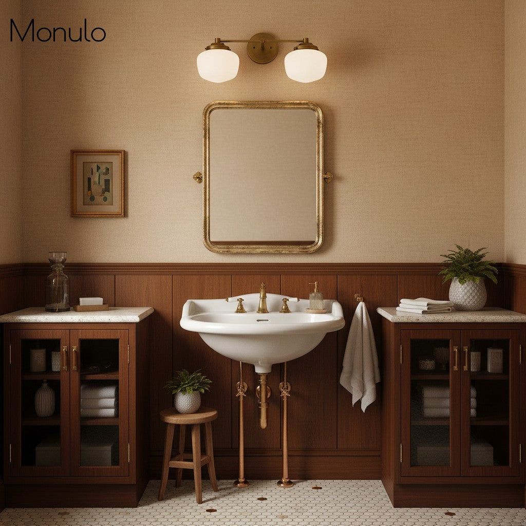 Applique murale Opalume en métal avec globe — Style Art déco transitionnel