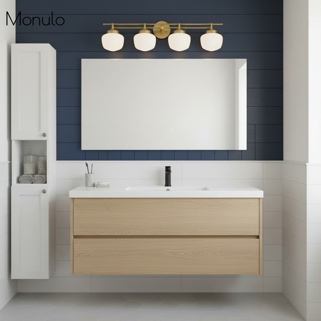 Applique murale Opalume en métal avec globe — Style Art déco transitionnel