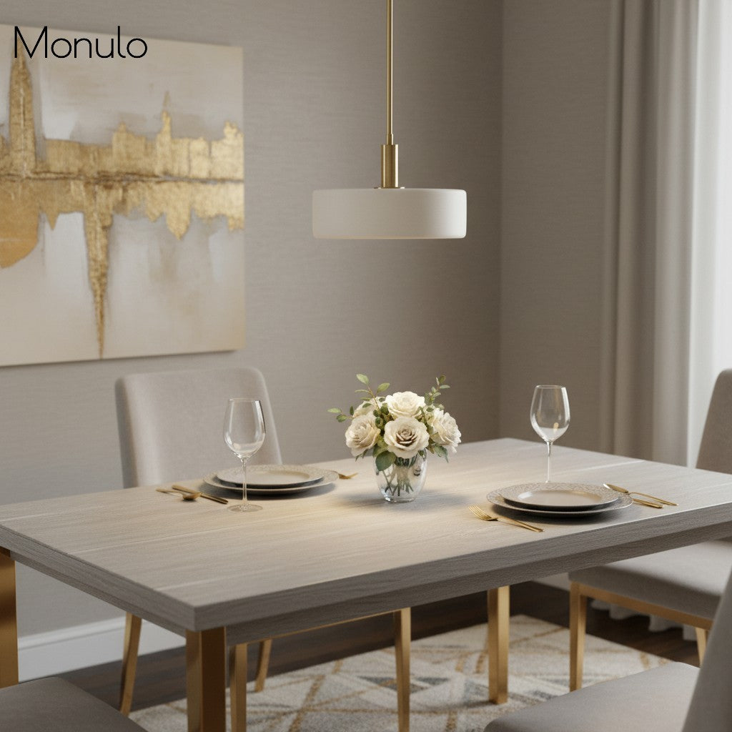Cerova Contemporary Minimalist and Elegant Pendant – Ivory Porcelain Shade Light for Kitchen Island & Bedroom