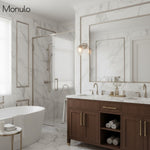 Cargar imagen en el visor de la Galería, Aplique de pared Tierlux de cristal transparente – Diseño arquitectónico Art Déco para baño y pasillo
