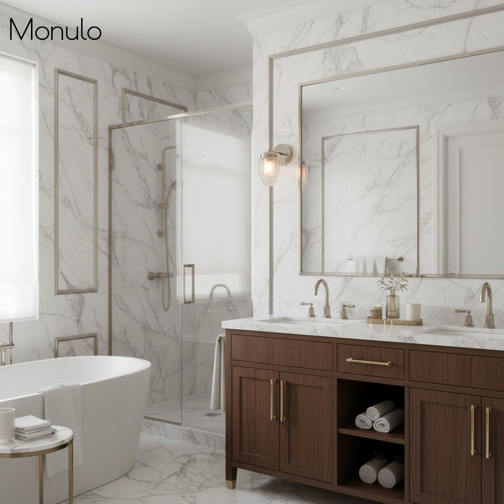 Aplique de pared Tierlux de cristal transparente – Diseño arquitectónico Art Déco para baño y pasillo