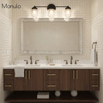 Cargar imagen en el visor de la Galería, Aplique de pared Tierlux de cristal transparente – Diseño arquitectónico Art Déco para baño y pasillo
