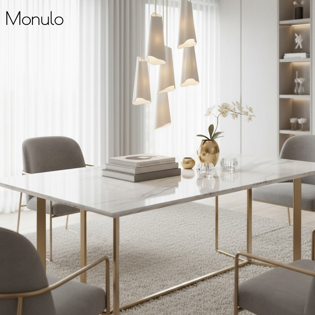 Orovia Sculptural Ceramic Pendant Chandelier – Adjustable Tiered Lighting for Dining Room, Kitchen and Living Room