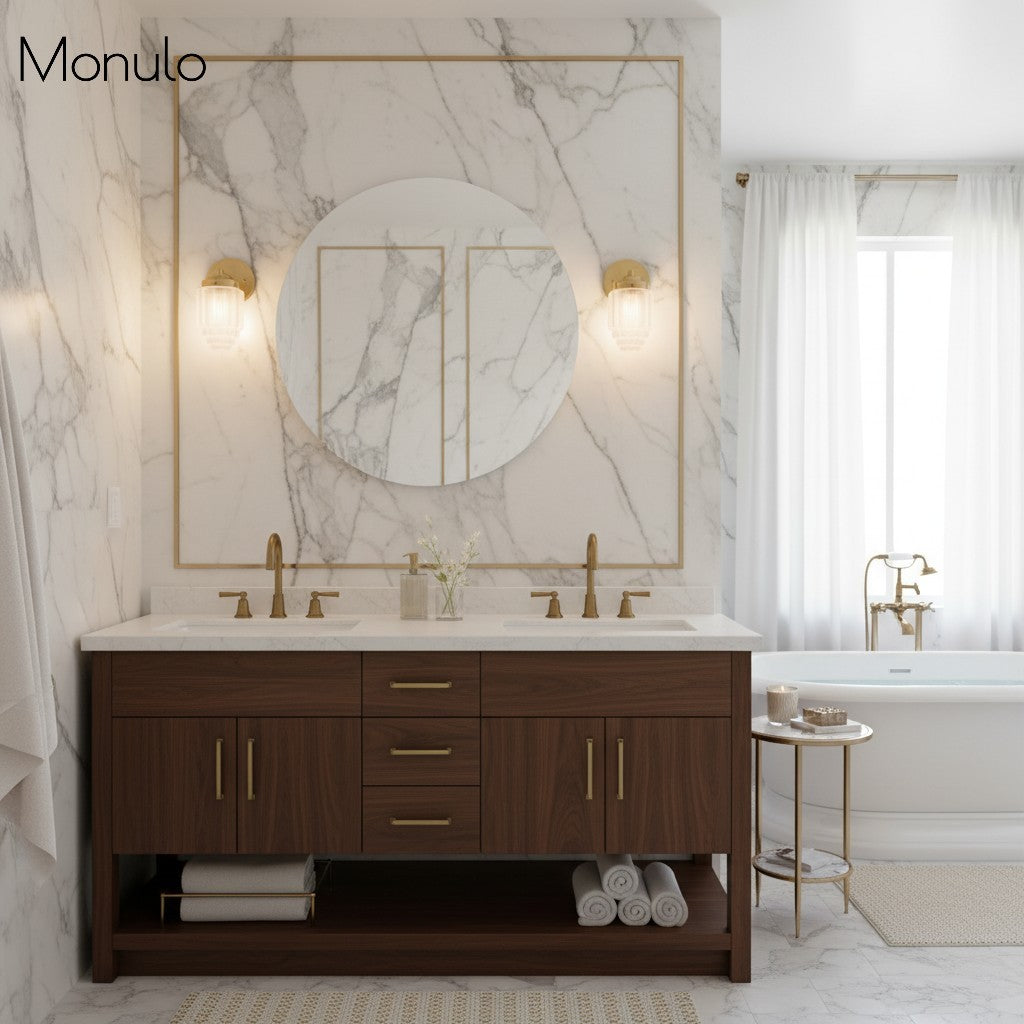 Aplique de pared Tierlux de cristal transparente – Diseño arquitectónico Art Déco para baño y pasillo