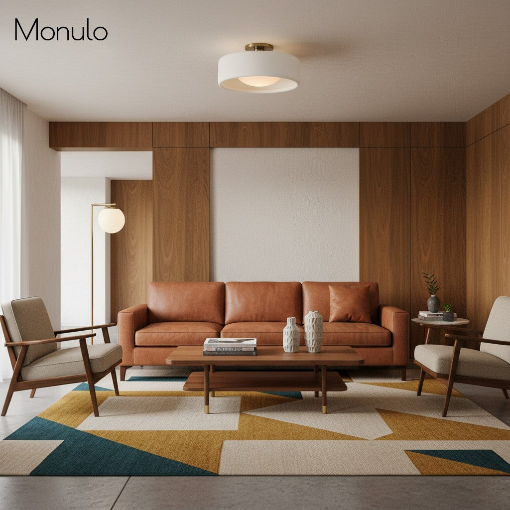 Cerova Contemporary Porcelain Flush Mount Ceiling Light – Soft Ambient Illumination for Hallways and Offices