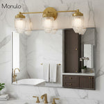 Cargar imagen en el visor de la Galería, Aplique de pared Tierlux de cristal transparente – Diseño arquitectónico Art Déco para baño y pasillo
