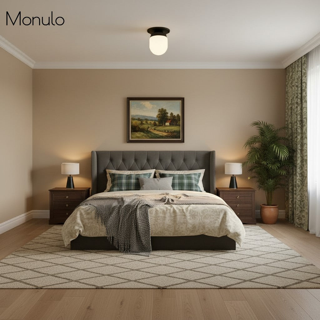 Opalglas Moderne Minimalistische Kugel Deckenlampe – Einfaches Aufbaulicht für Flur, Badezimmer und Schlafzimmer