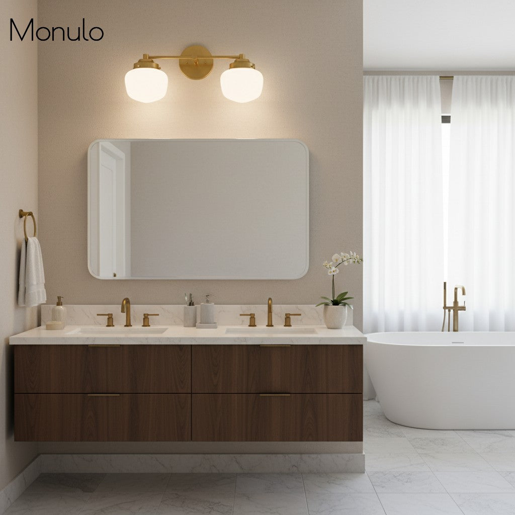 Applique murale Opalume en métal avec globe — Style Art déco transitionnel