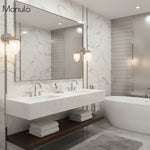 Cargar imagen en el visor de la Galería, Aplique de pared Tierlux de cristal transparente – Diseño arquitectónico Art Déco para baño y pasillo
