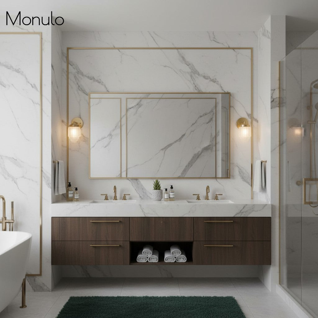 Aplique de pared Tierlux de cristal transparente – Diseño arquitectónico Art Déco para baño y pasillo