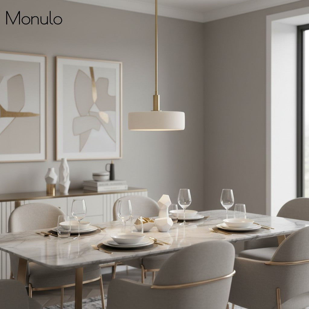 Cerova Contemporary Minimalist and Elegant Pendant – Ivory Porcelain Shade Light for Kitchen Island & Bedroom