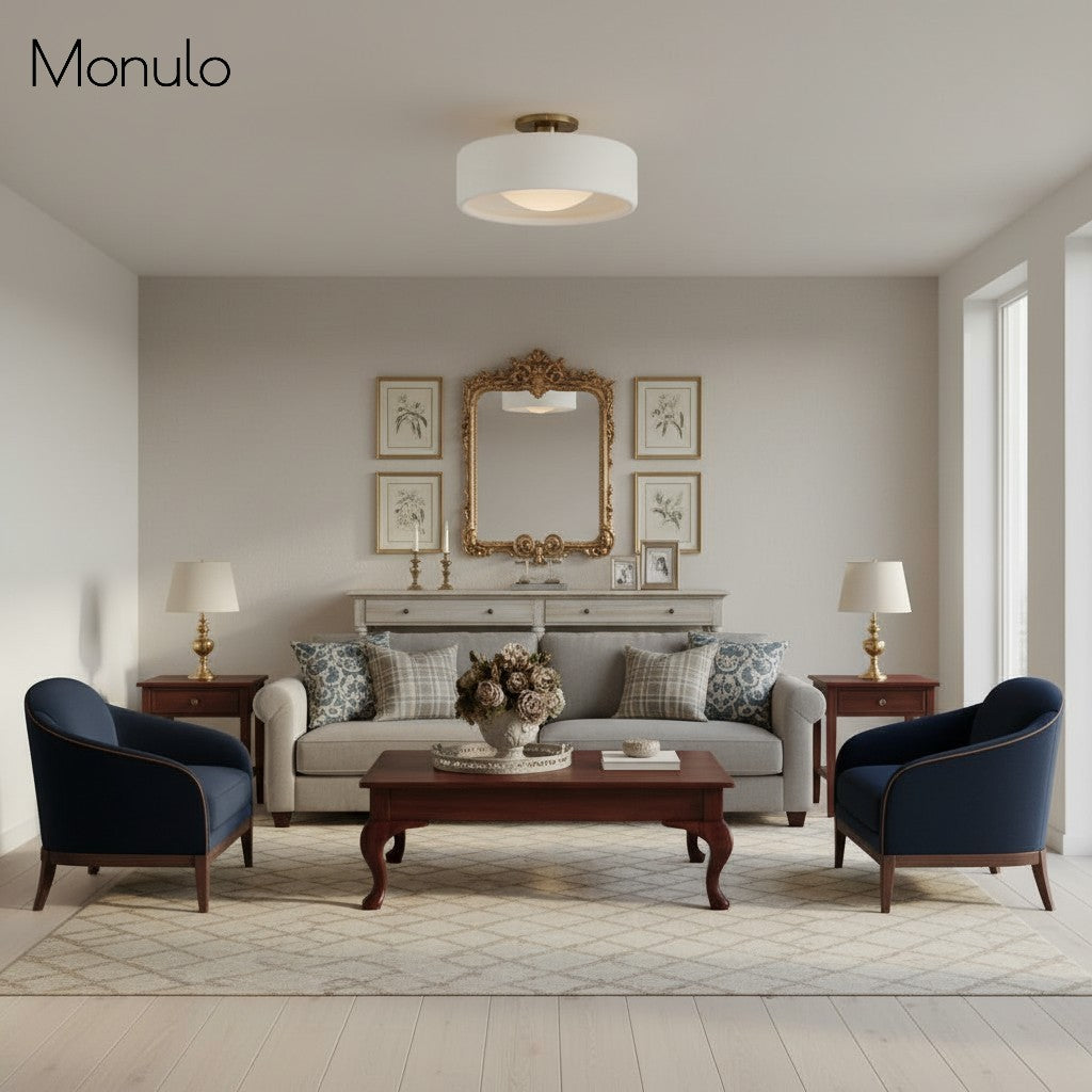 Cerova Contemporary Porcelain Flush Mount Ceiling Light – Soft Ambient Illumination for Hallways and Offices