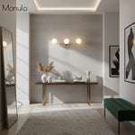 Load image into Gallery viewer, Glorica Glass Sleek Globe Vanity Light – Modern Industrial Three-Bulb Wall Sconce for Bathroom &amp; Hallway
