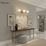 Load image into Gallery viewer, Glorica Glass Sleek Globe Vanity Light – Modern Industrial Three-Bulb Wall Sconce for Bathroom &amp; Hallway
